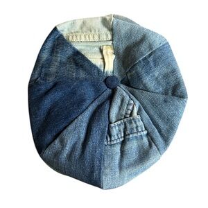 Vintage patchwork denim jean cabbie cap
